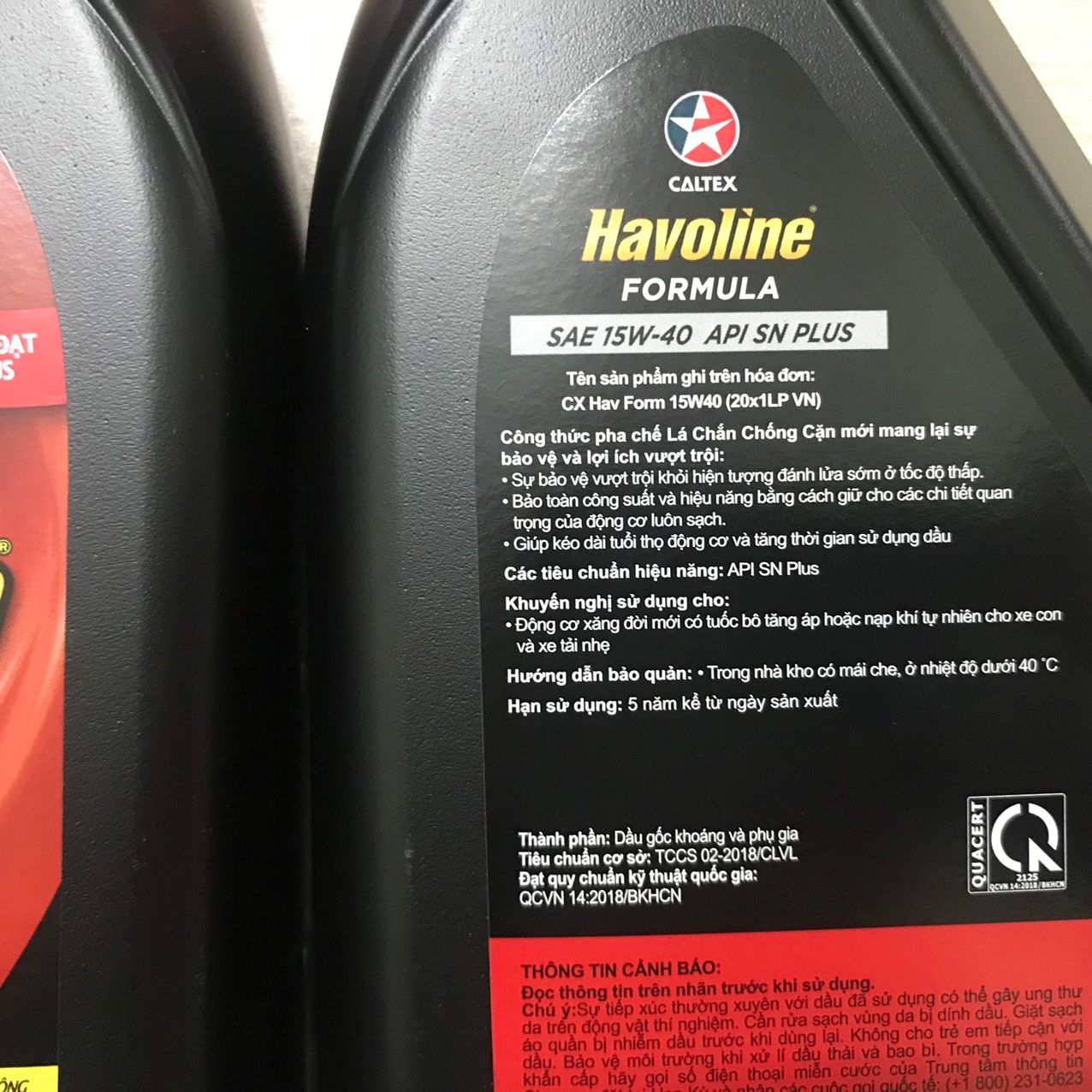 Nhớt động cơ ô tô Caltex Havoline Formula SAE 15W-40 / 1Lít