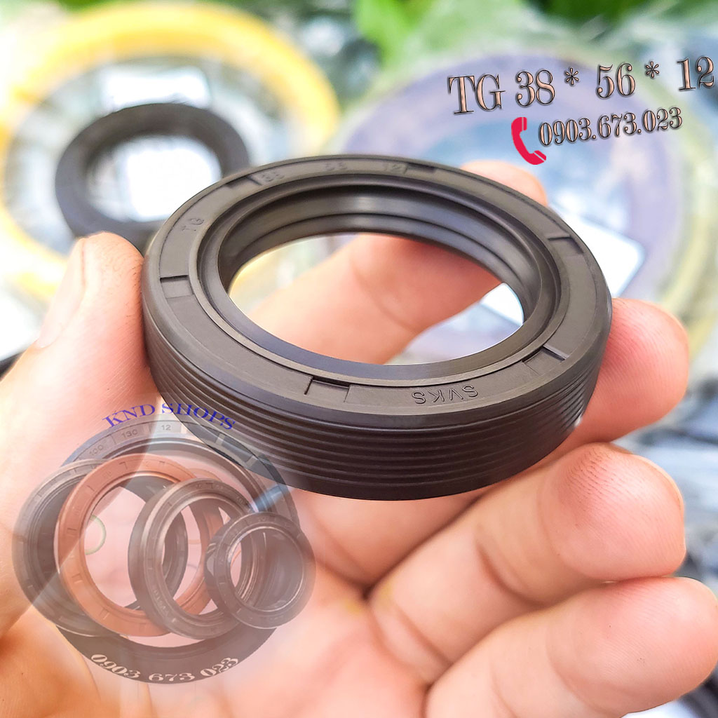 Phốt dầu SVKS TG 38*56*12, Phớt chặn nhớt trục máy nén khí công nghiệp và trục cán nhựa, thức ăn chăn nuôi thủy sản | KND Shops