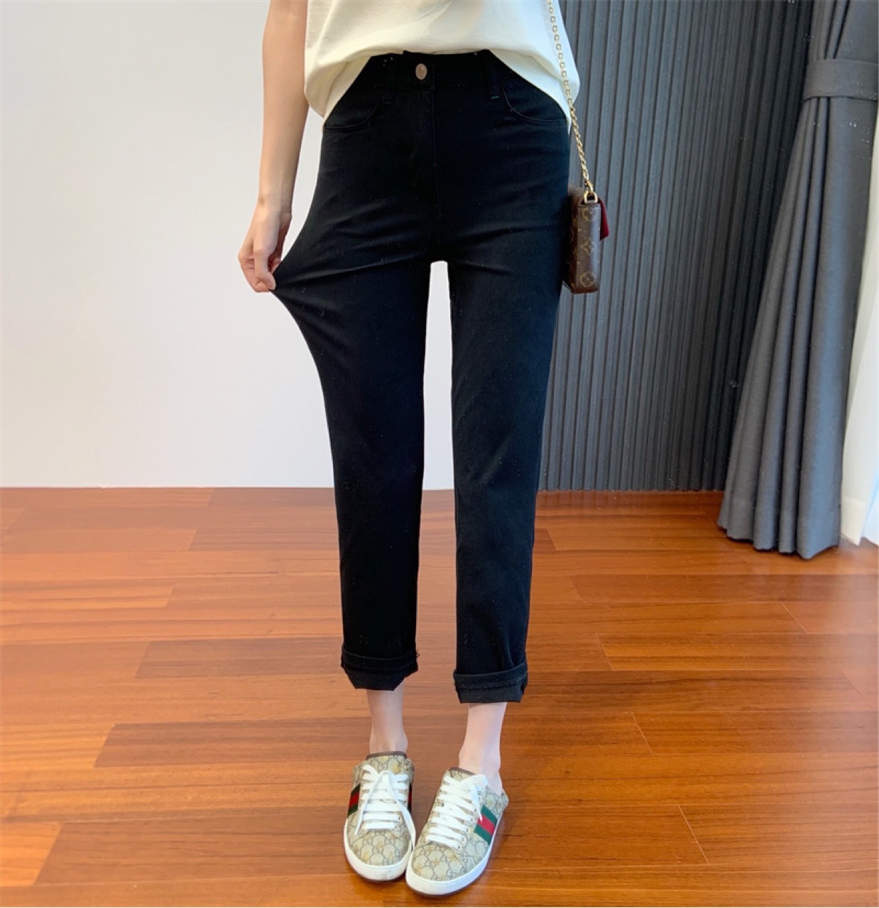 Quần jean nữ ống đứng co giãn lưng vừa đẹp mới giá rẻ quần bò đẹp 2023 DONG PHUONG FASHION