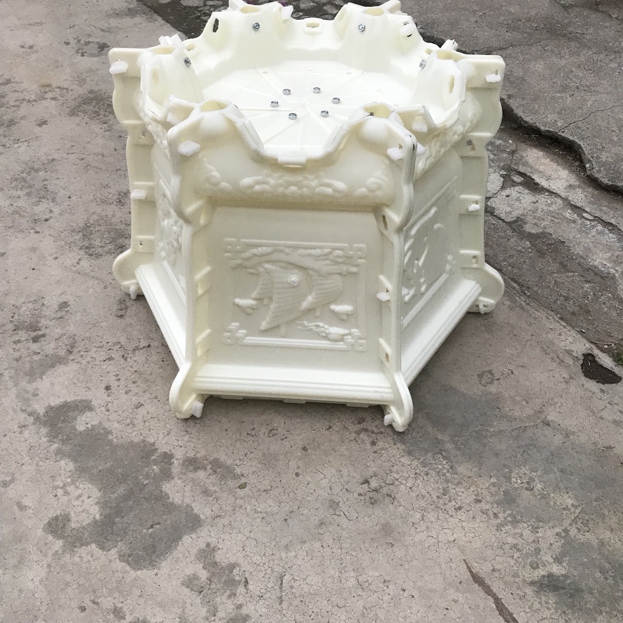 Khuôn chậu lục giác 48 chân liền đổ đáy