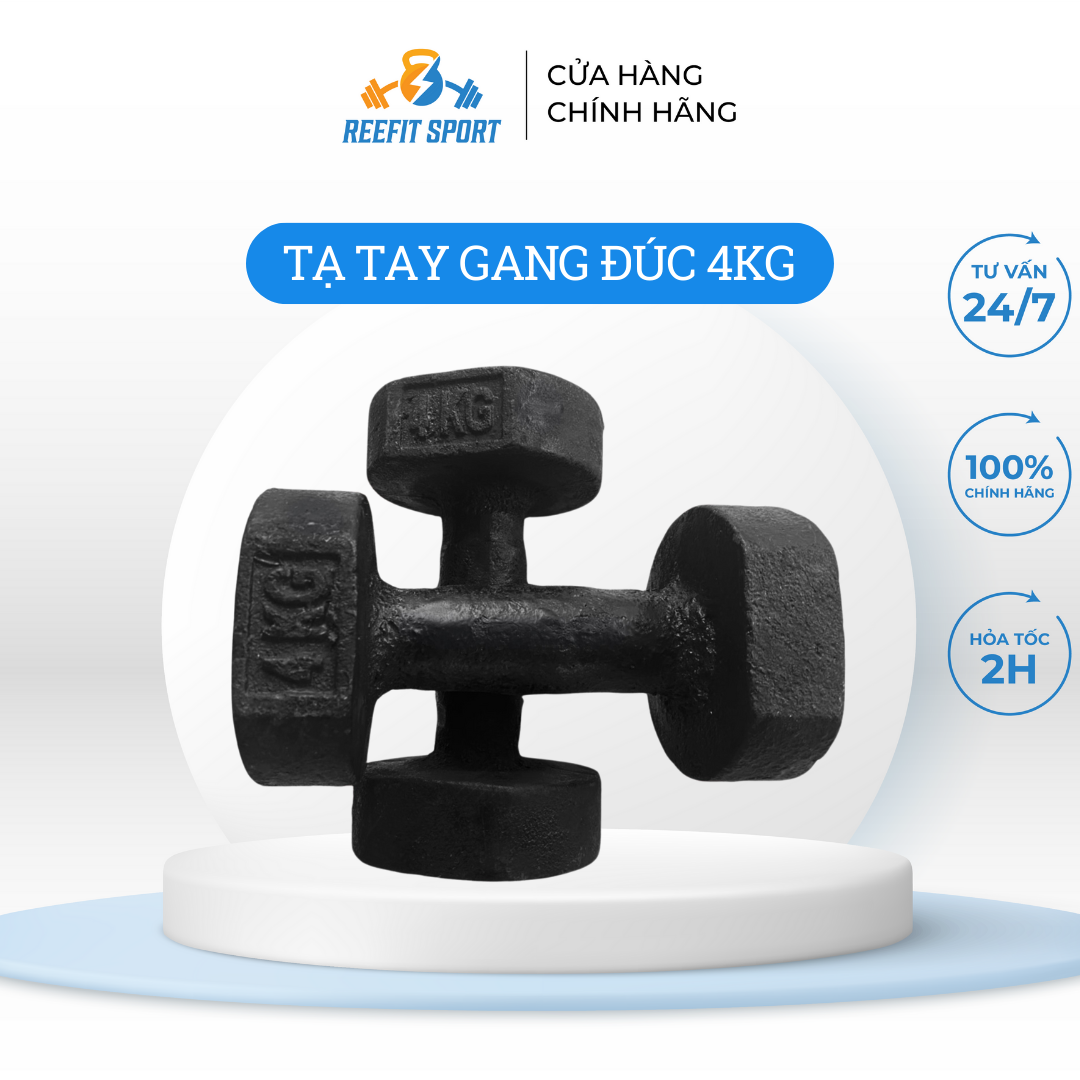 Tạ tay gang đúc nguyên khối 4kg