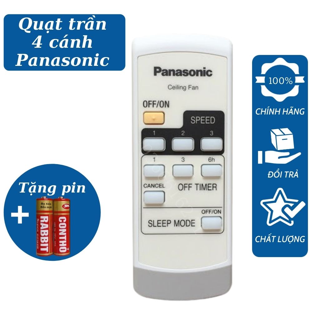 Điều khiển, remote quạt trần Panasonic dùng cho quạt trần 4 cánh