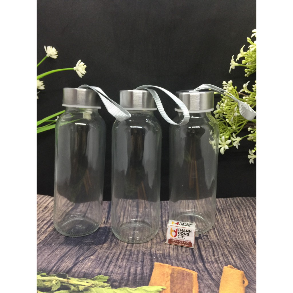 Bình nước thủy tinh có dây xách 300ml