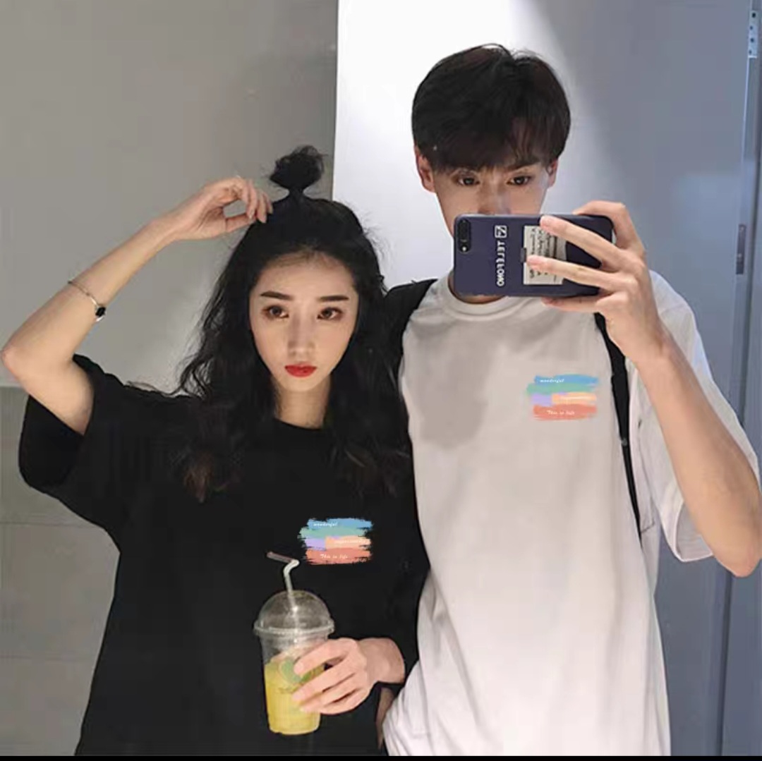 Áo đôi in logo 7 mầu siêu đẹp