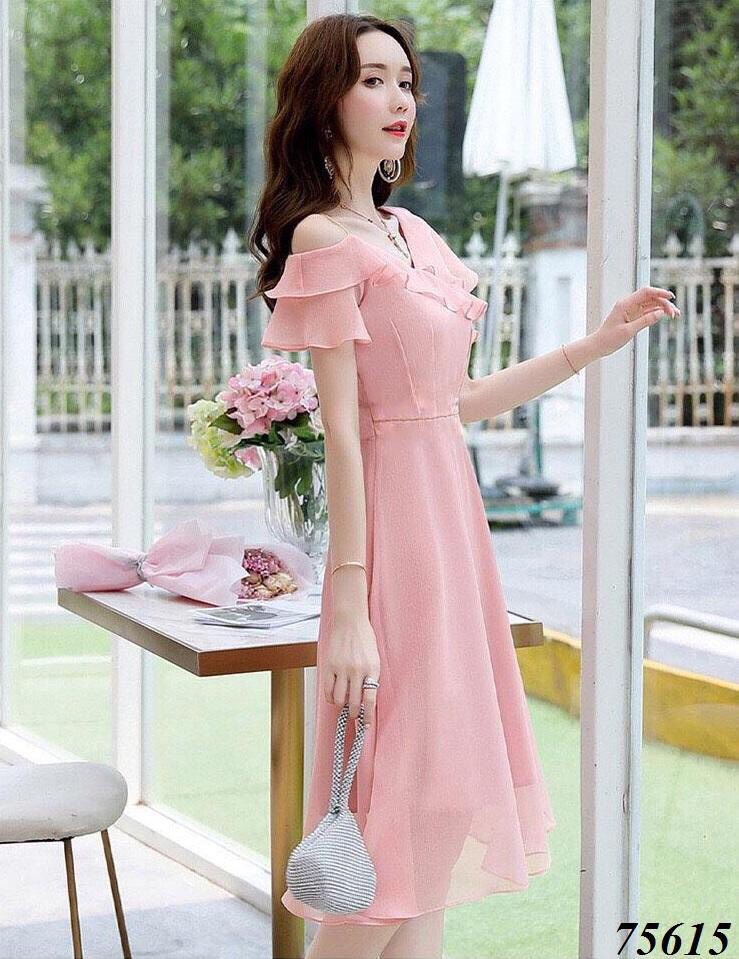 ĐẦM VOAN RỚT VAI SIÊU XINH CHO CÁC NÀNG