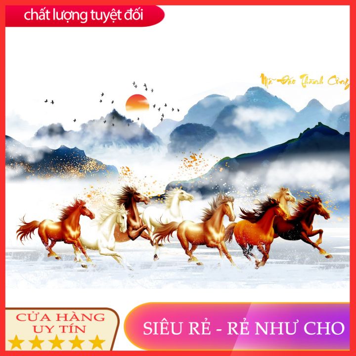 [Deal quà tặng] tranh dán tường 3d phòng khách mã đáo