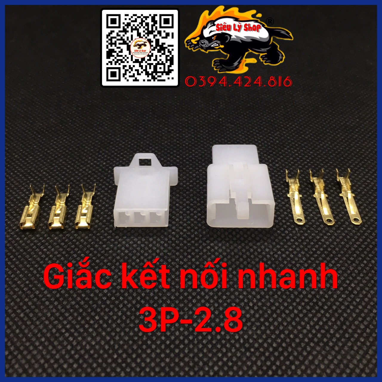 Giắc kết nối 3P-2.8 + Cosse