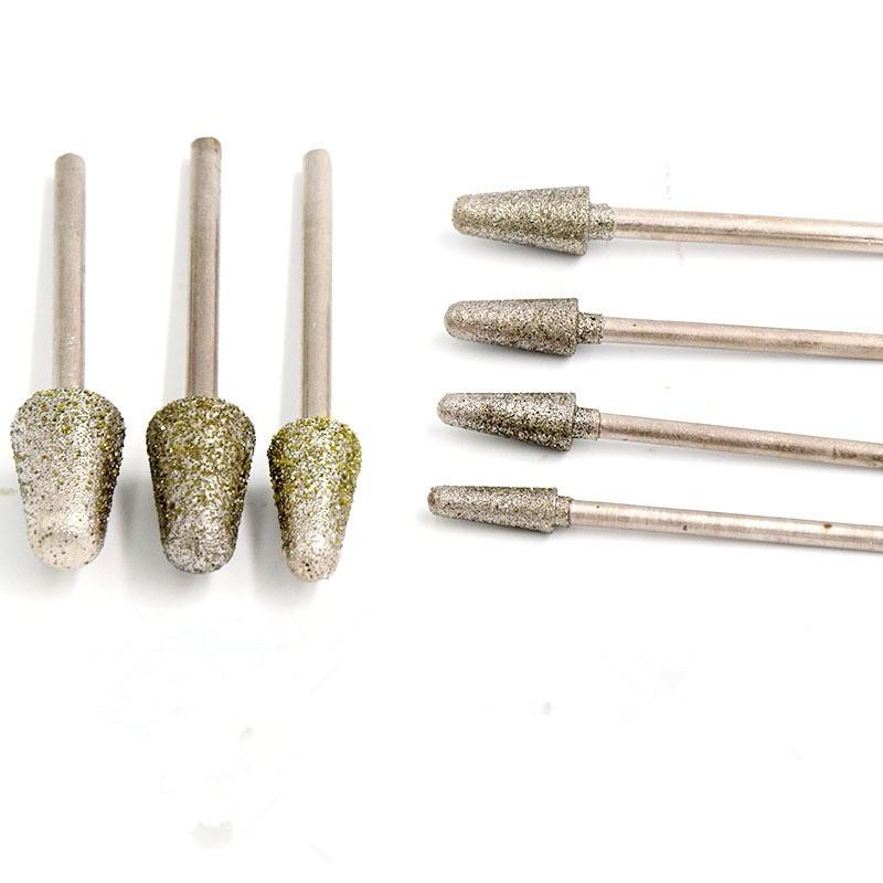 Bộ 2 đầu mũi mài kim cương hình nón ( lõi 3.0mm, đầu 6mm và 10mm)