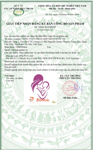Canxi sữa cho bé - Milk Calcium Bio Island Úc