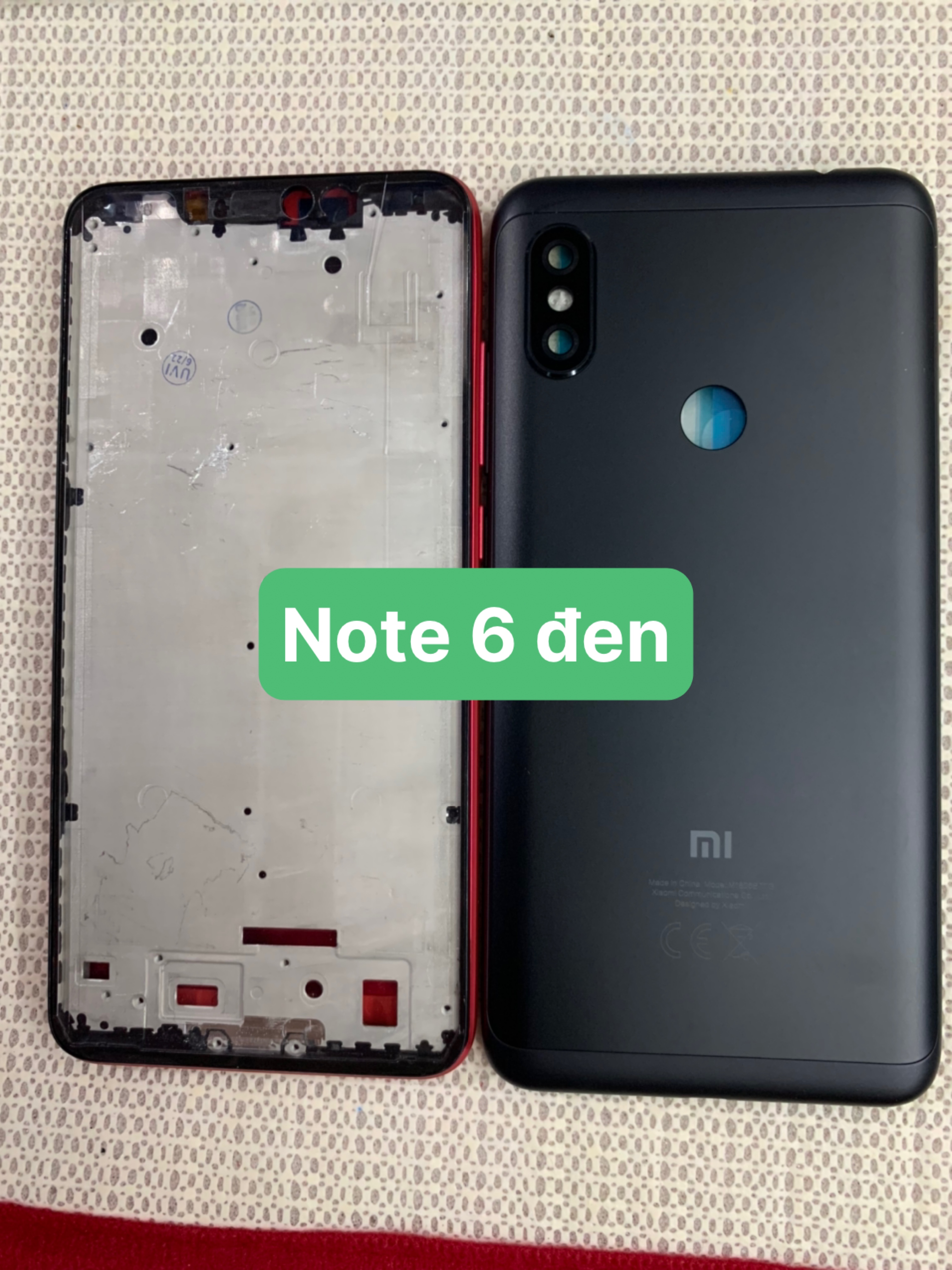 bộ xương vỏ zin xiaomi redmi note 6 ( ảnh thật)