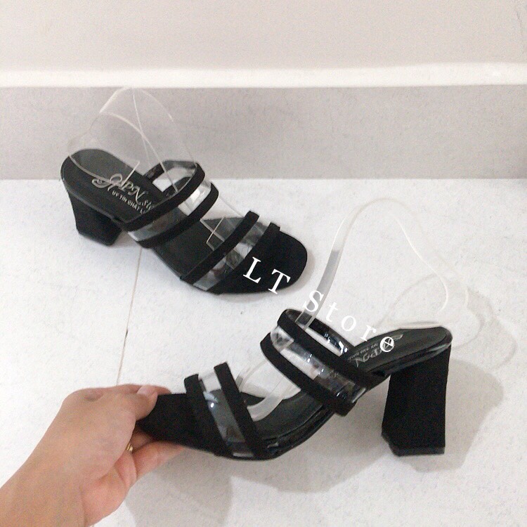 Dép nữ 7cm 2 bản meka viền