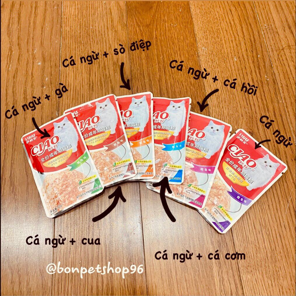 (SIÊU RẺ) COMBO 5 Gói 60G Pate Cho Mèo CIAO MIX VỊ