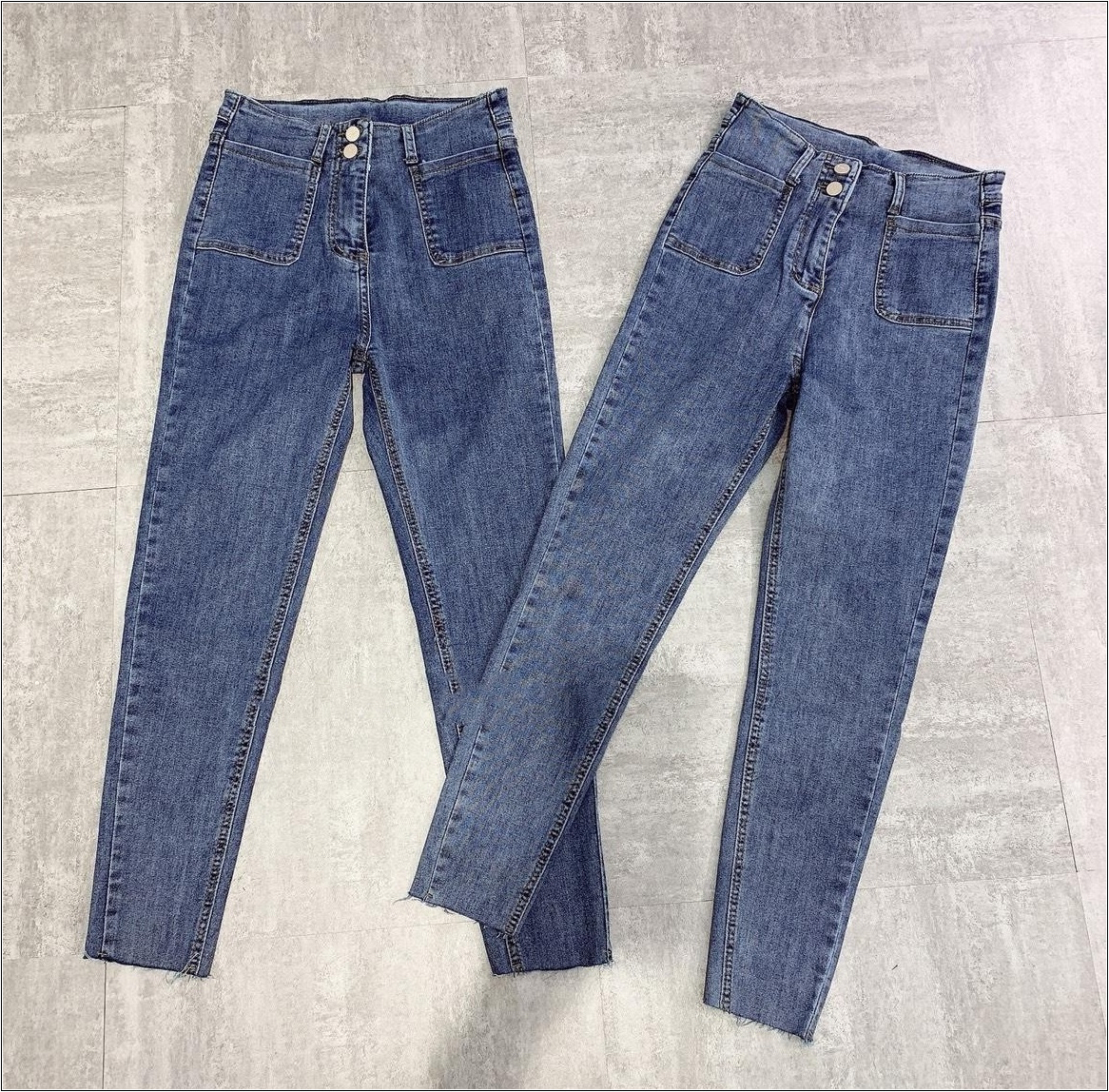 Quần jean nữ 2 TÚI KIỂU BẦU  + 2 CÚC lưng siêu cao MS01/015#1