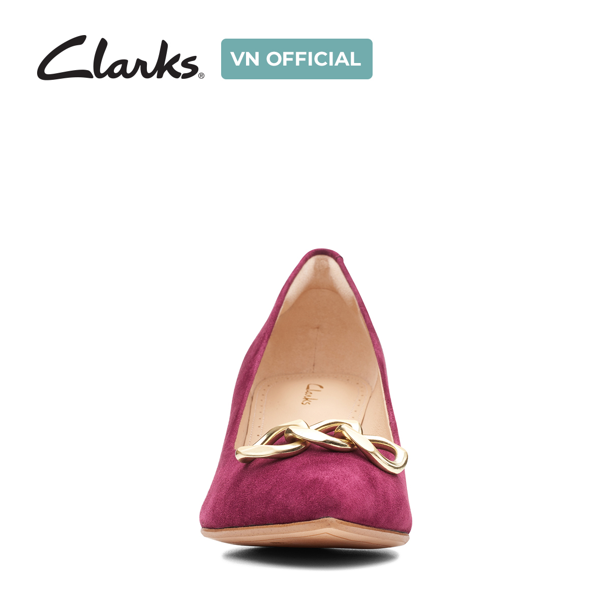 Giày Cao Gót 5.5cm Da Lộn Nữ Clarks - Violet55 Trim