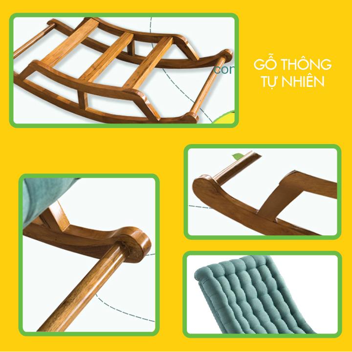 [Trả góp 0%]Ghế sofa thư giãn Ghế bập bênh kèm đôn