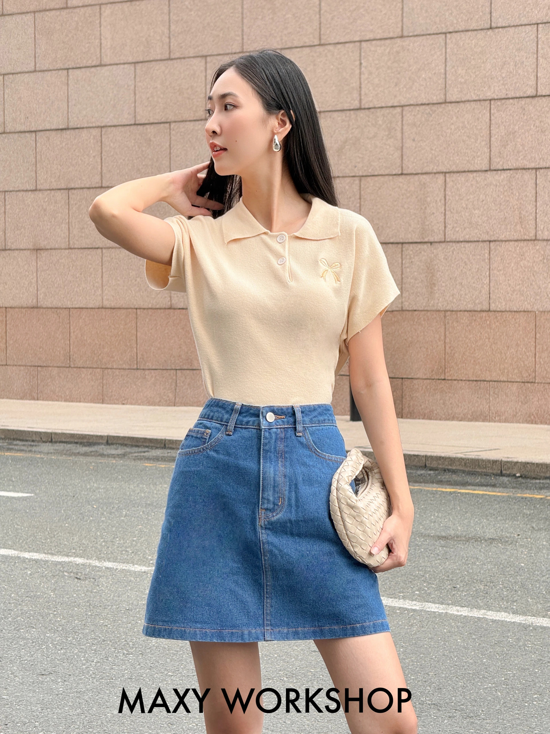 Quần váy nữ cá tính Jeans Skirt Maxy Workshop