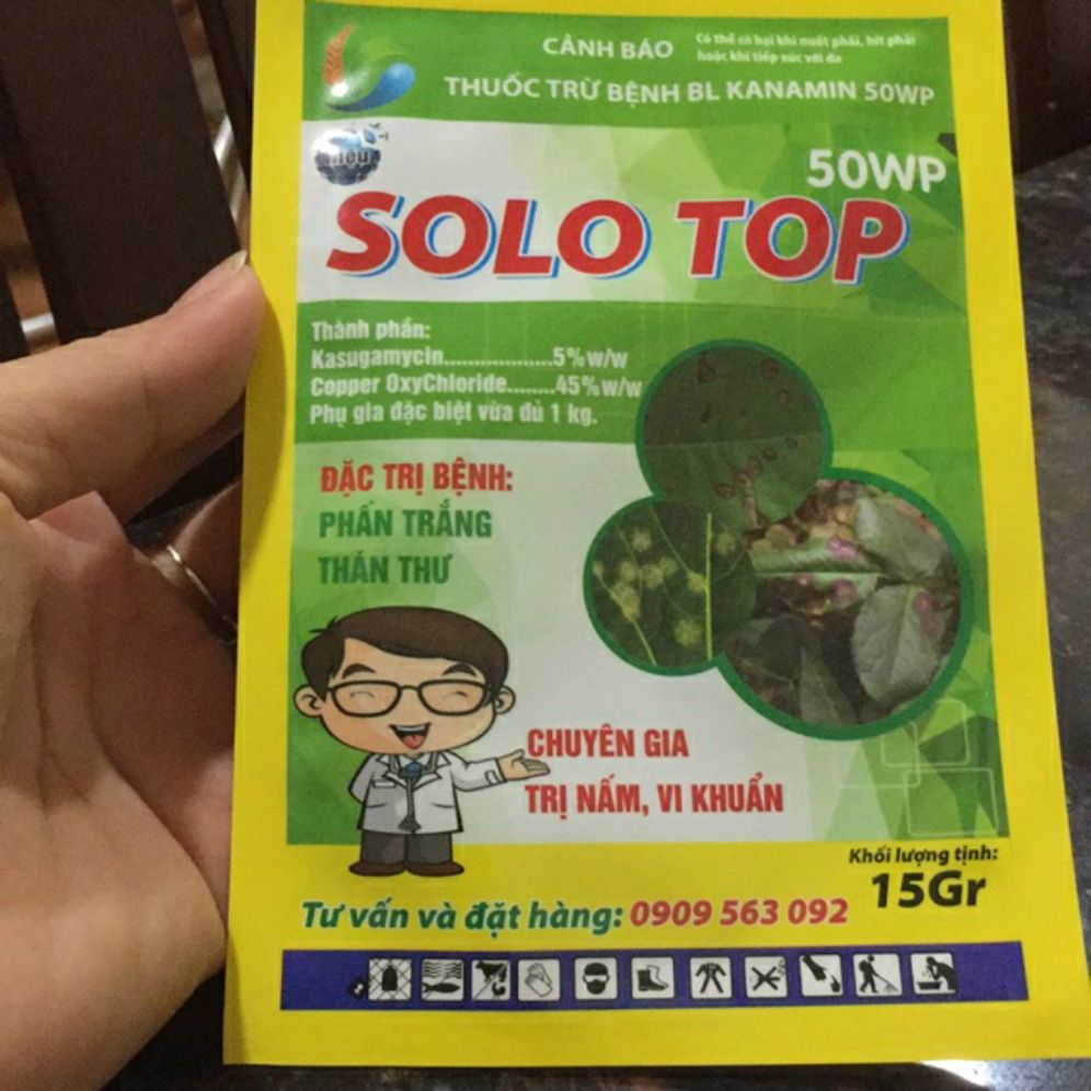 Đặc trừ thán thư, phấn trắng trên hoa hồng và các loại hoa kiểng khác - SOLO TOP gói 15gr