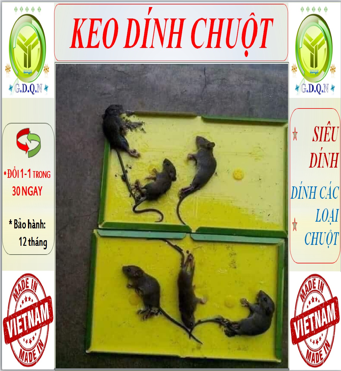 [Siêu dính] 01 miếng keo dính chuột, bẫy bắt chuột siêu dính Glue Traps loại to bắt được cả chuột cống hàng nhập khẩu cao cấp