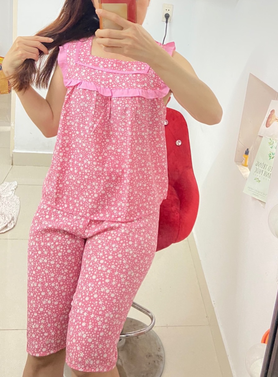 ĐỒ BỘ NỮ LỬNG LỤA CHẤT MẪU HOA ĐẸP TỪ 61kg ĐẾN 70kg