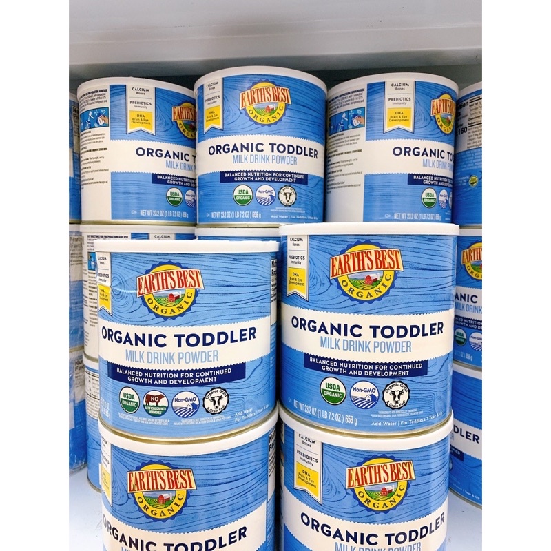 Sữa Earths Best xanh Earths Best organic Toddler 595gr hàng bay air Mỹ