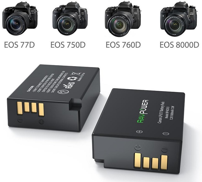 Bộ 1 Pin Canon LP-E17 - RAVPower cho Canon EOS 77D, EOS 750D, EOS 760D, EOS 8000D, EOS M3, EOS M5, EOS M6