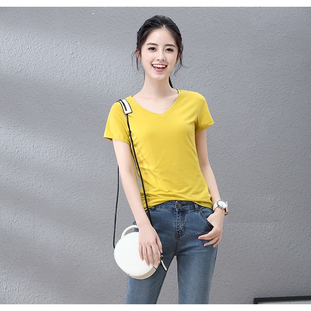 Áo Phông CỔ TIM Chất Cotton Mát