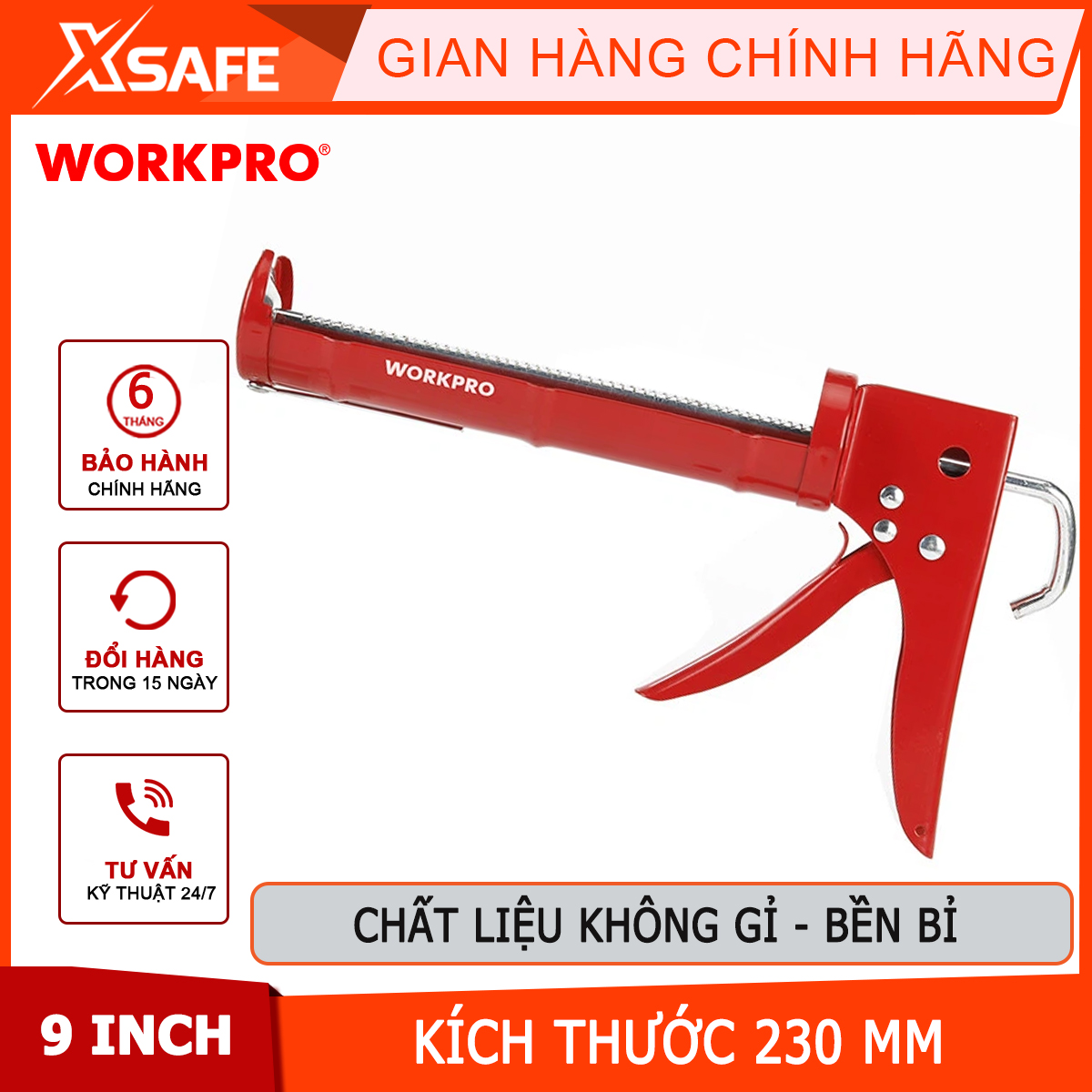 Workpro 9 inch 230mm silicone glue gun-w0224003