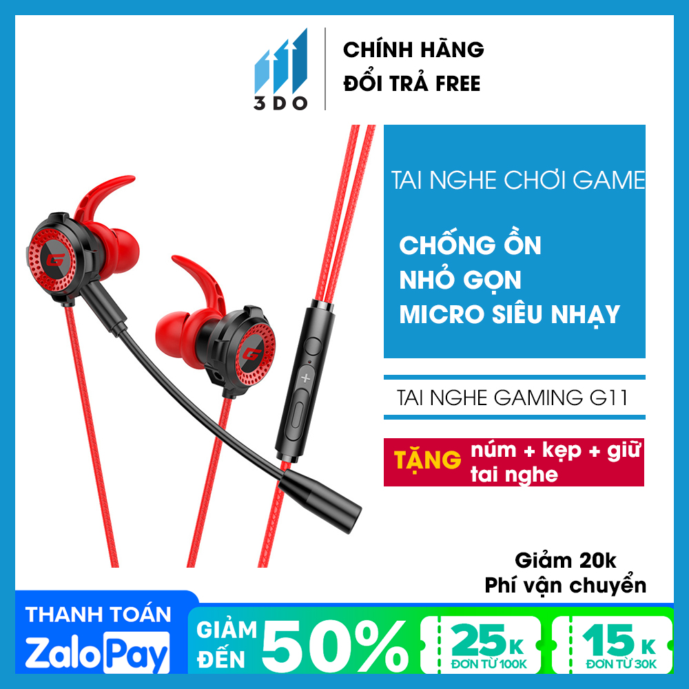 >> BÁO GIÁ TAI NGHE CHƠI GAME TRONG TAI CÓ DÂY ĐA NĂNG G11-A CÓ MICRÔ CHO ĐIỆN THOẠI/PC | Shopee Lazada Sendo Tiki mới nhất 38 Tai nghe gaming cho điện thoại pc G11 3DO (TẶNG NÚM TAI NGHE+TẶNG KẸP TAI NGHE+TẶNG GIỮ TAI NGHE) có mic jack 3.5mm nhét tai chơi game PUBG FF ROS chất lượng âm thanh siêu chất kèm mic rời, tai nghe có dây, tai nghe gaming pc,tai nghe có mic
