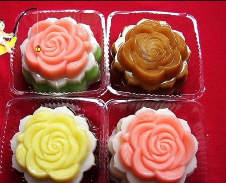 COMBO 2 KHUÔN RAU CÂU TRUNG THU HOA HỒNG CÓ KÈM LÁ 10 CM( MS02)