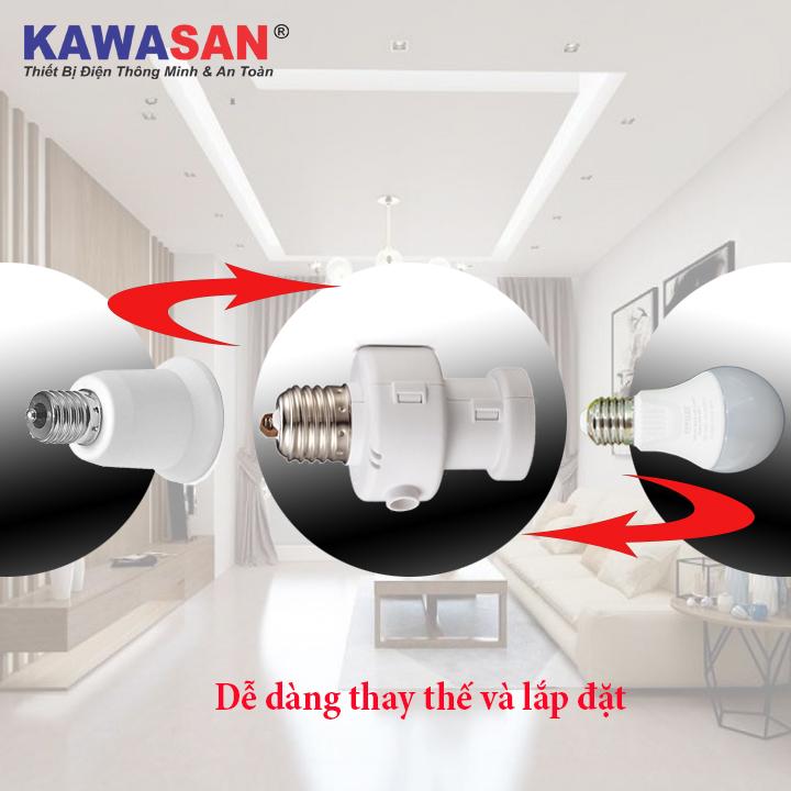 Đui đèn cảm ứng ánh sáng, Tự động mở đèn khi trời tối và tự tắt đèn khi trời sáng  LSE27-TIME