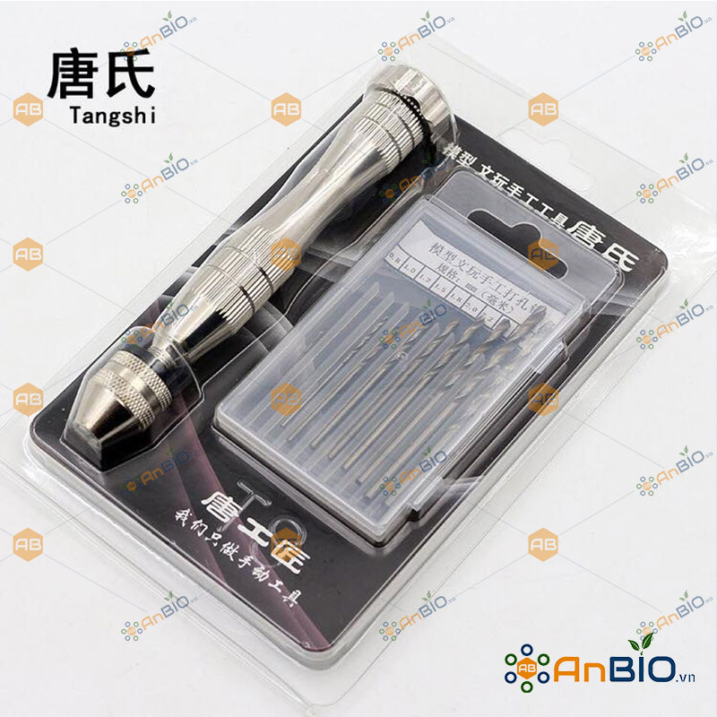 Bộ khoan tay mini làm vườn | cán và 10 mũi khoan - a6.1007