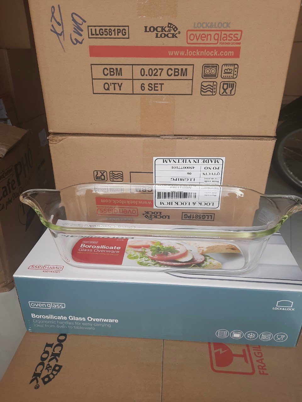 [HCM]khay thủy tinh lock&lock 1.3L - khay thủy tinh lock&lock