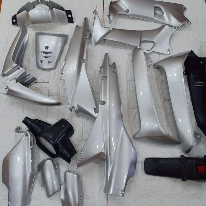 Bộ dàn áo màu GHI xe Wave RS - wave alpha - wave s100 Nhựa nguyên sinh ABS - có KHUYẾN MẠI BỘ TEM 3 lớp sịn., , đồ phụ tùng xe máy giá rẻ