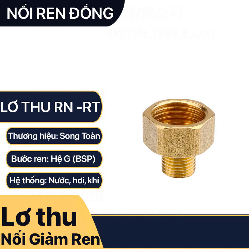 Lơ Thu Ren Trong Ren Ngoài, Nối Giảm Ren Trong Ren Ngoài Đồng Thau