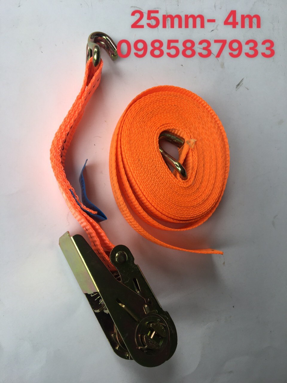 Tăng chằng hàng 25 mm 4m dùng móc buộc chằng an toàn hiệu quả