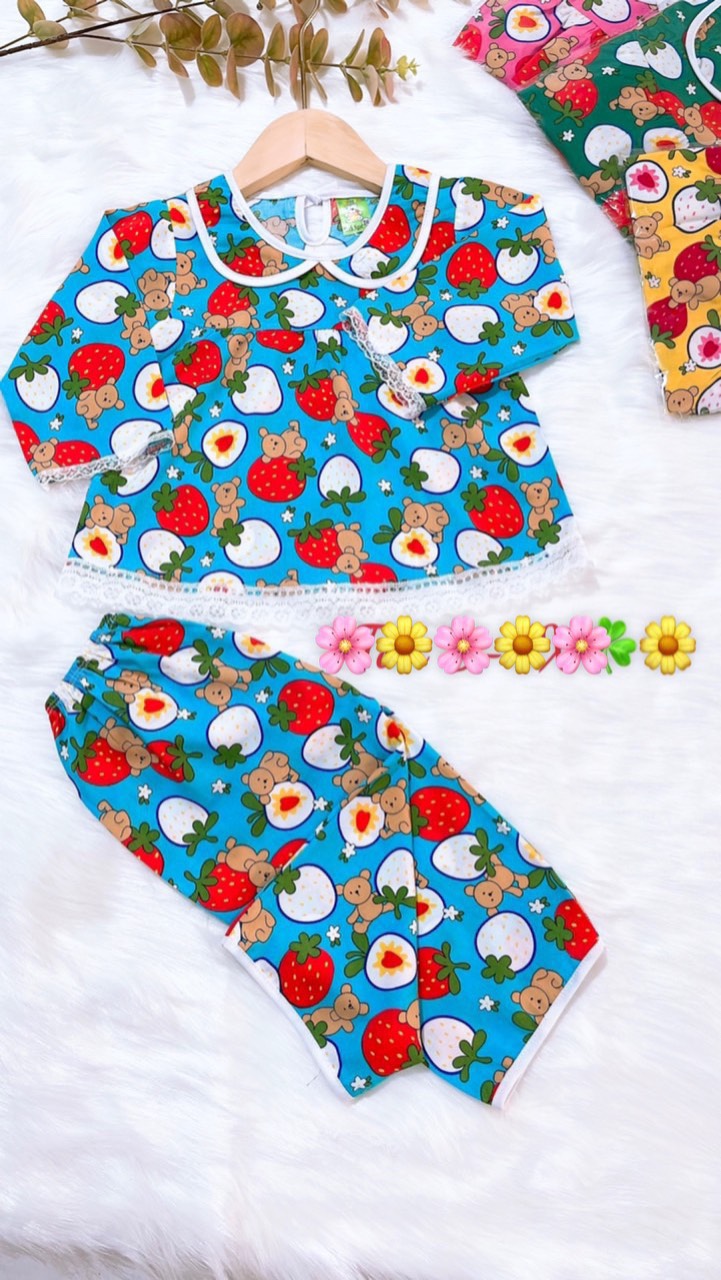 (3 bộ 3 màu 3 họa tiết khác nhau) Combo 3 bộ tole tay dài bé gái (12-18kg)