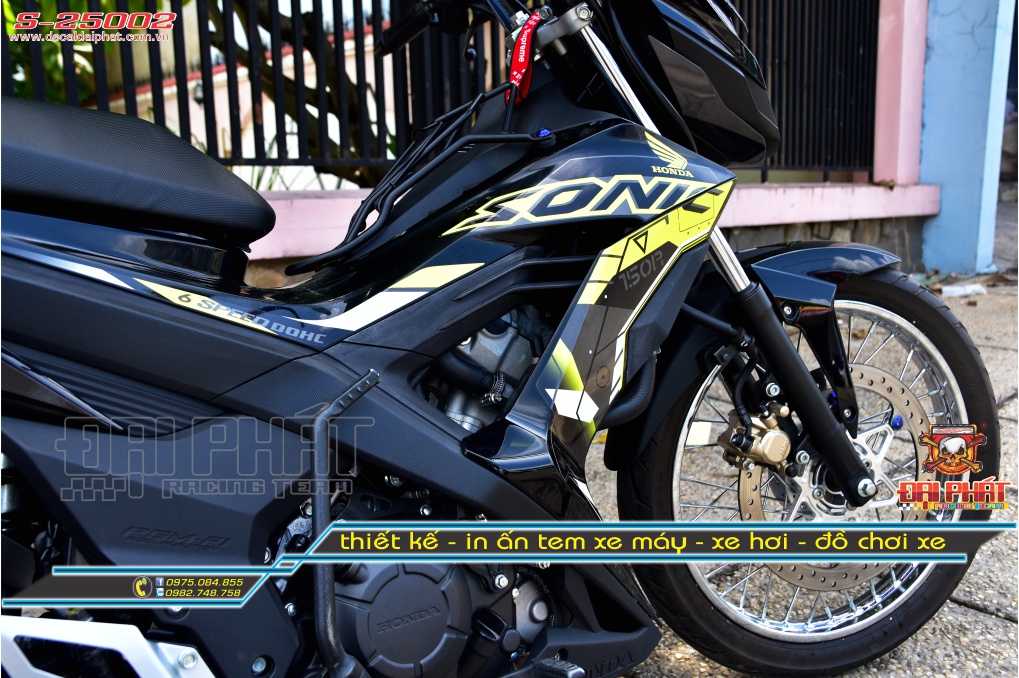 Tem Rời Xe Sonic 150R Vàng Đen
