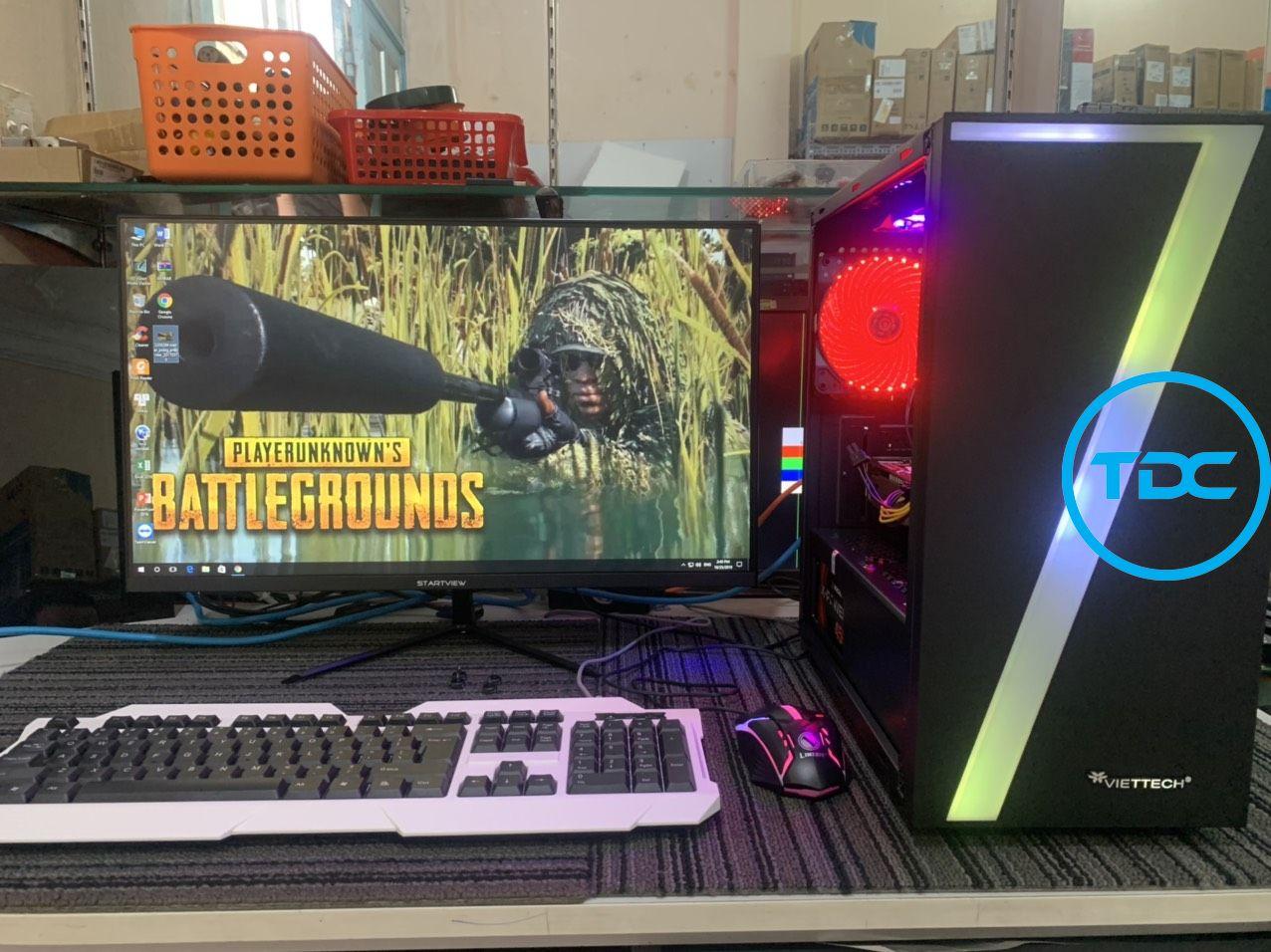 [Trả góp 0%]Bộ máy tính chơi Game PUBG liên Minh.. làm việc bán hàng (Đầy đủ CPU màn hình 24inch Full HD tặng bàn phím chuột led giả cơ USB wifi tự động vào mạng