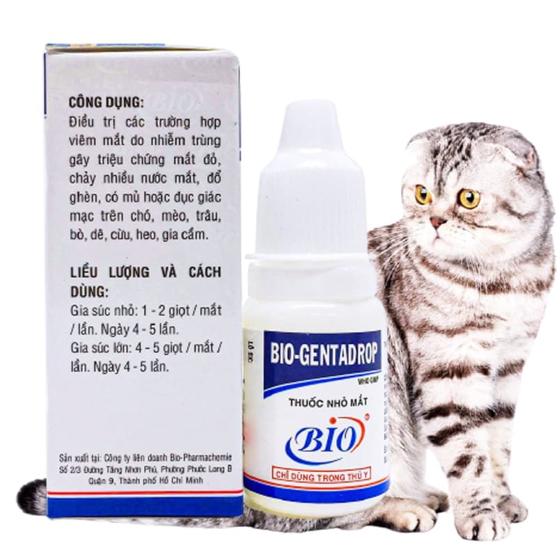 Dung Dịch Nhỏ Mắt Cho Chó Mèo Bio Genta Drop 10ml