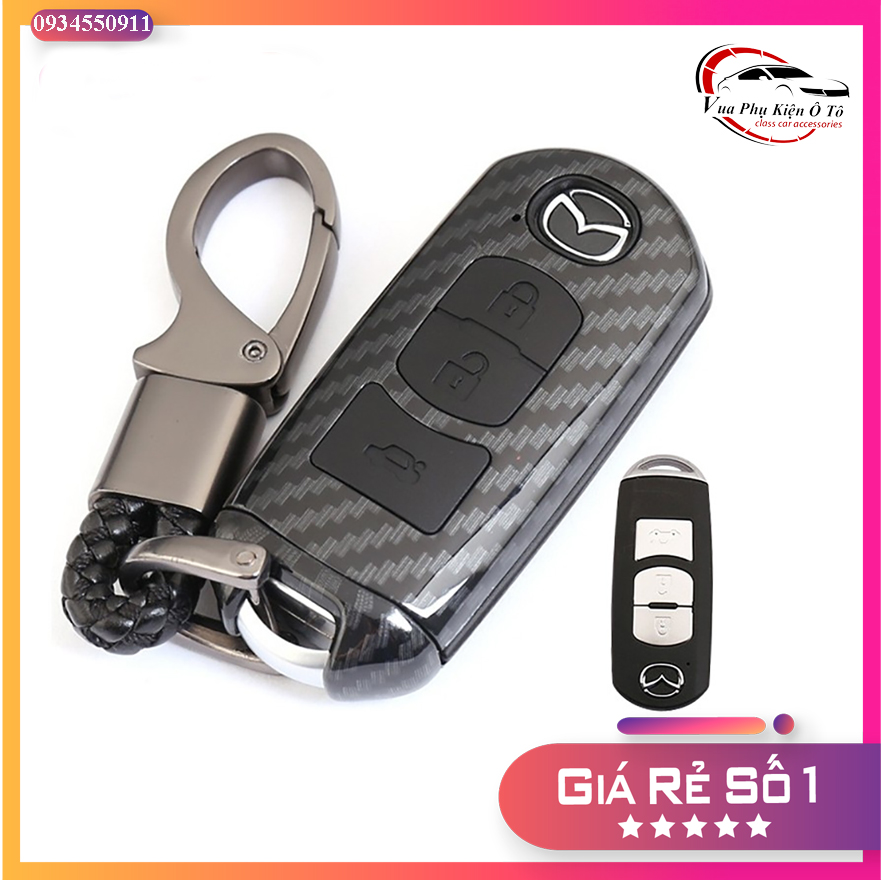 Ốp chìa khóa ô tô vân cacbon Mazda 3, Mazda 6, Mazda CX5