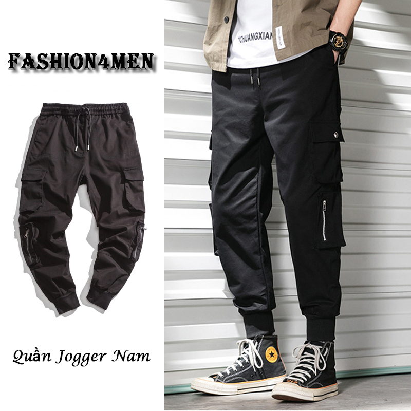 Quần Jogger Túi Hộp Nam Phối Túi Khoá Kéo Tiện Lợi Lưng Chun Bo Gấu Phong Cách Cá Tính Thời Trang FASHION4MEN JOGGER NAM 9000027C9