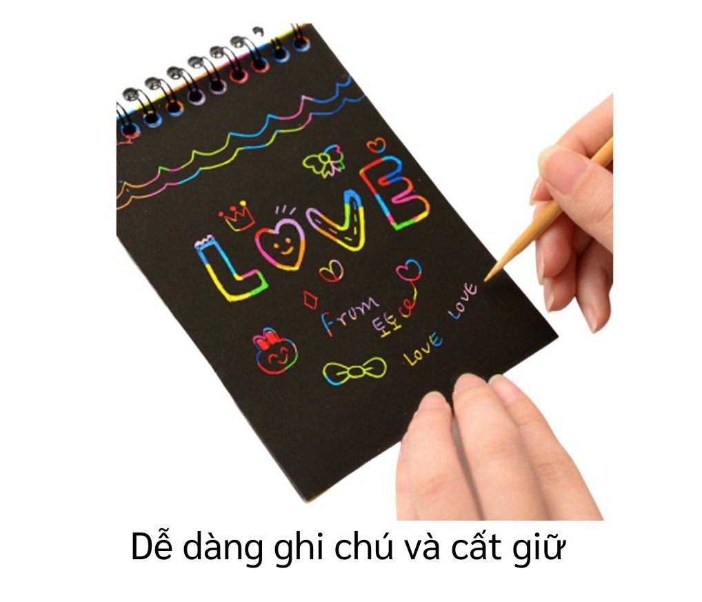 Sổ Scratch Note - Sổ Than Ma Thuật Cầu Vồng A6