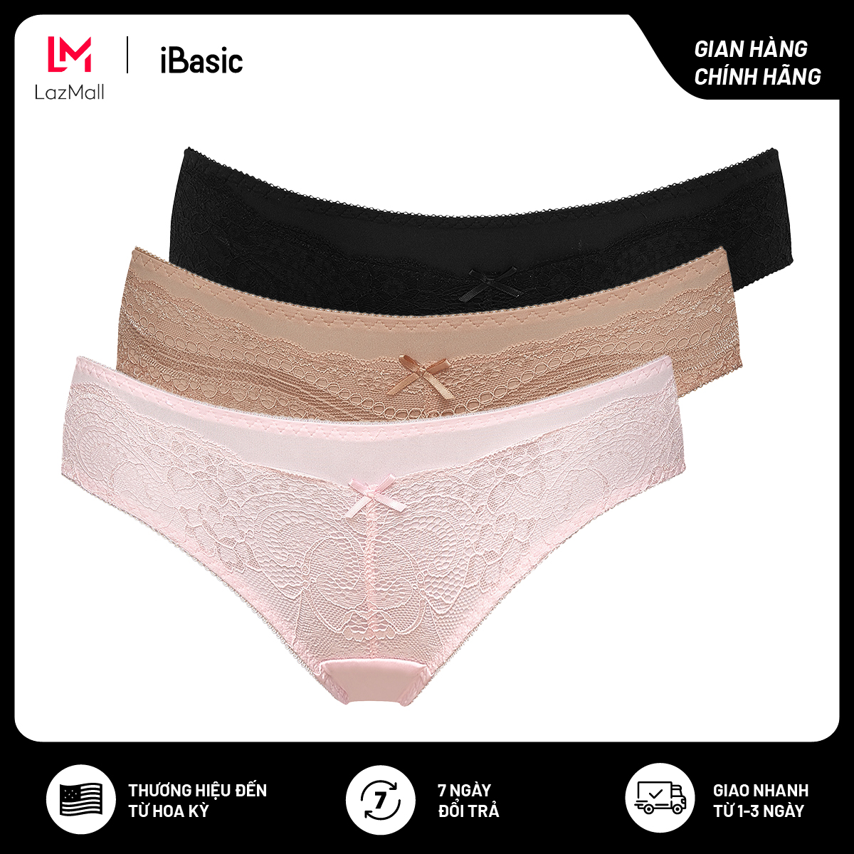 Combo 3 quần lót nữ iBasic bikini micro V122