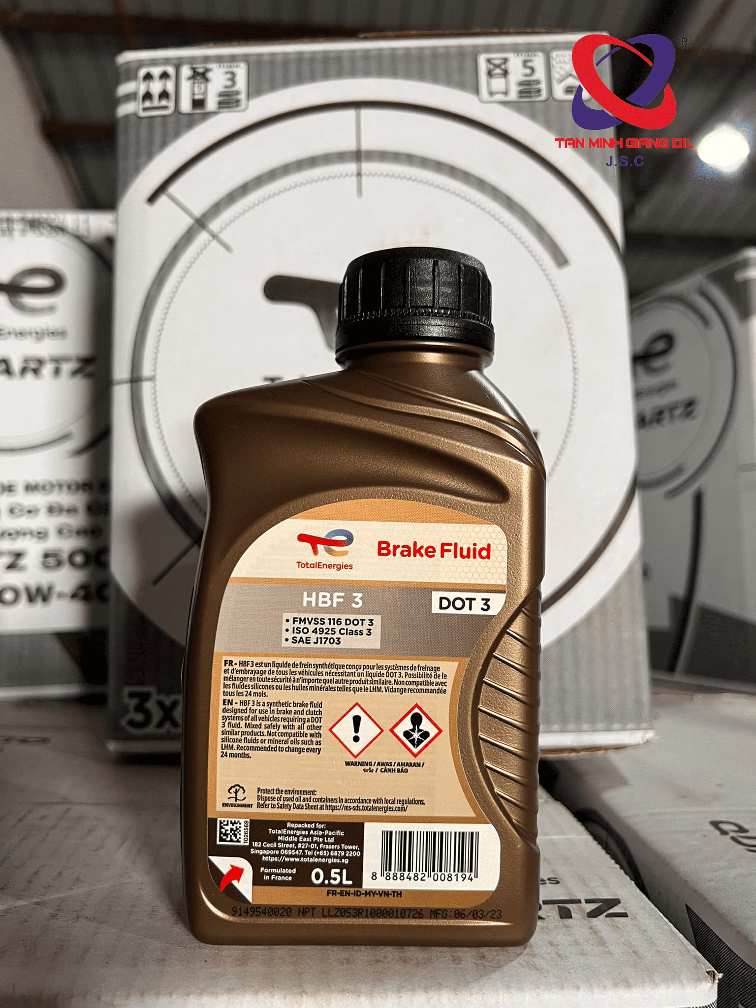 Dầu phanh xe máy / ô tô bình 0.5L TOTAL HBF 3