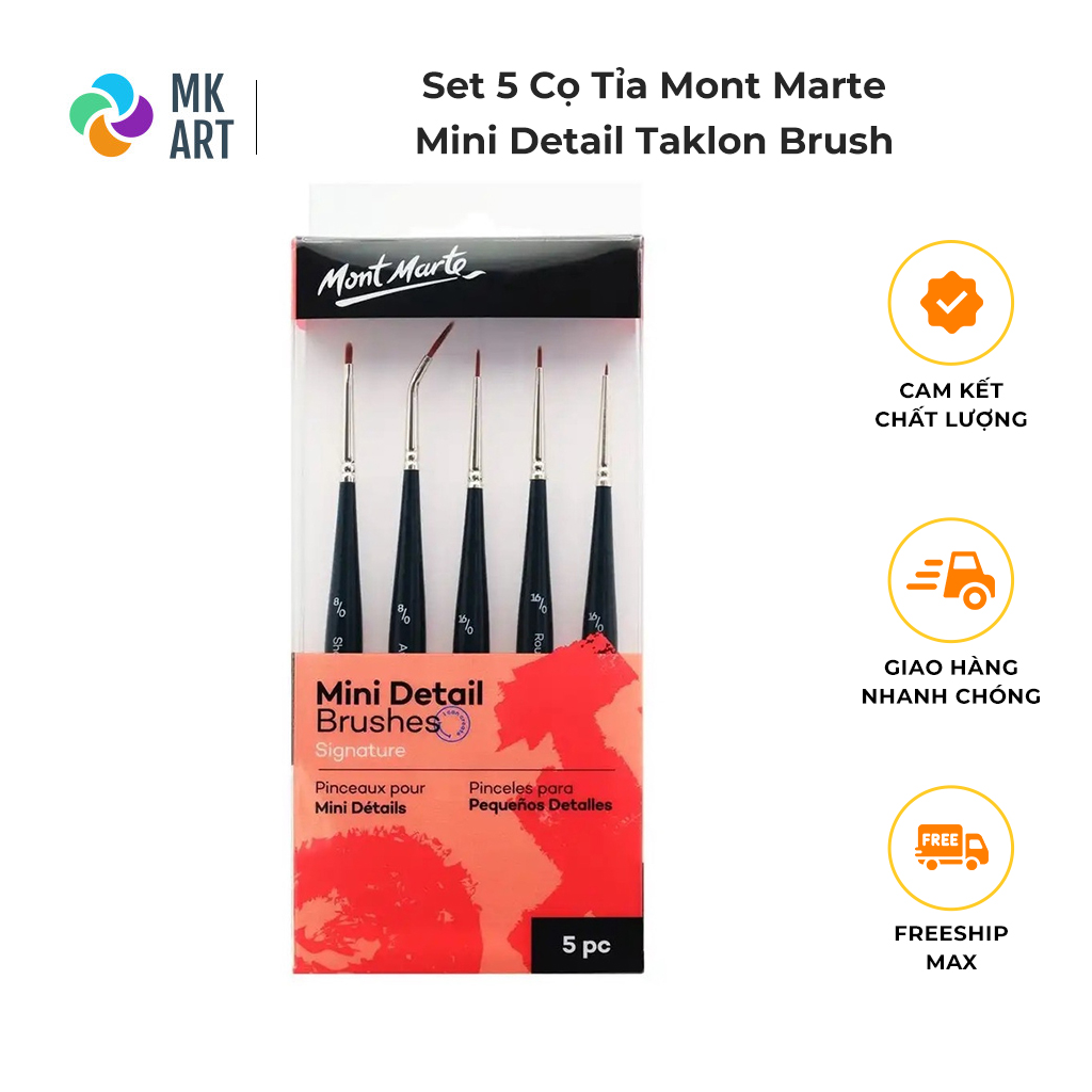 Bộ cọ tỉa đi nét MONT MARTE (5 cây)