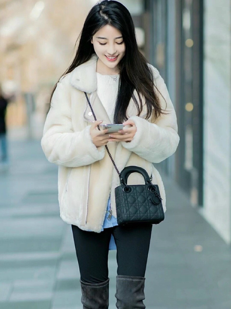 Túi xách nữ 3 Ô Khóa Đen sz 18
