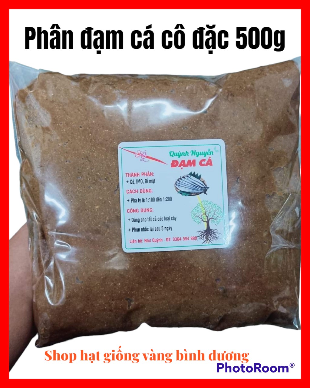 Phân bón đạm cá cô đặc 1kg (nguyên chất từ cá biển tươi giàu đạm)
