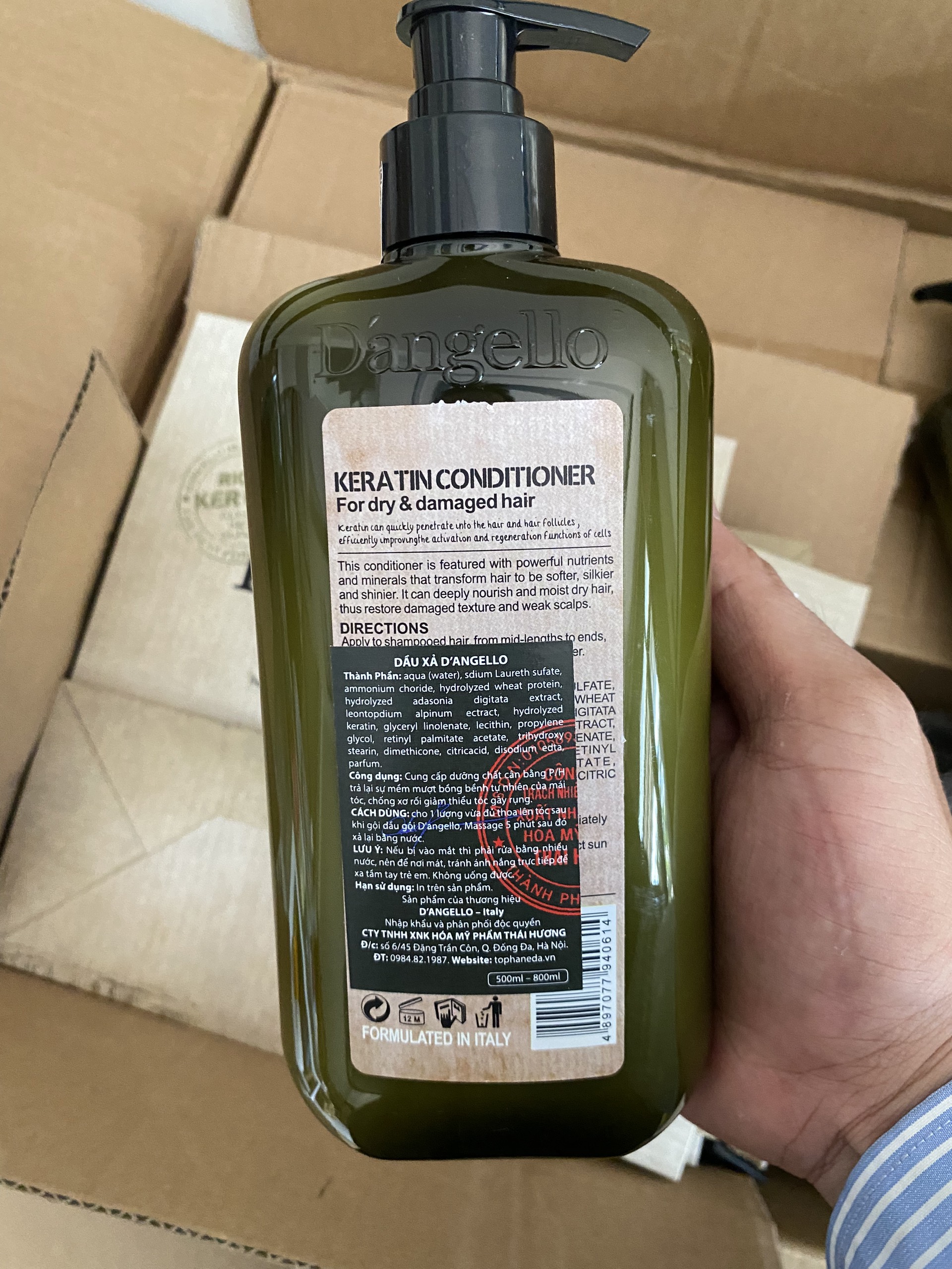 Dầu Gội Dangello Keratin Siêu Mượt 500ml/800ml