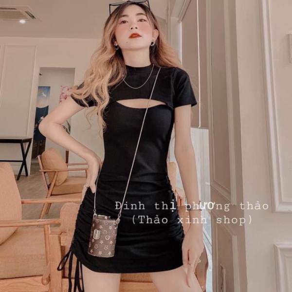 Váy Hở Ngực Rút Hông
