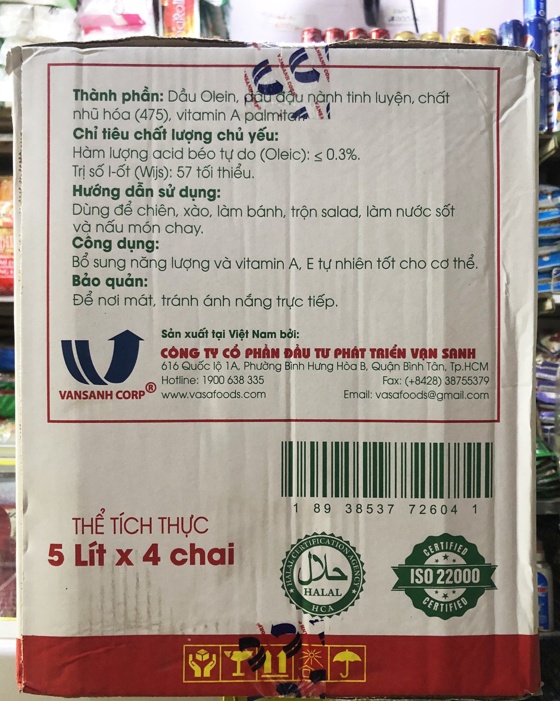 Dầu Ăn Tân Sanh Chai 5 Lít